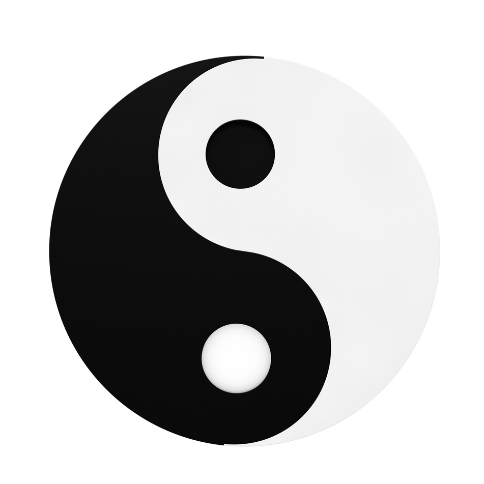 Yin Yang Symbol of Harmony and Balance. 3d Rendering